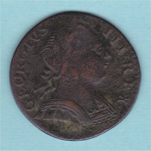 1775 Farthing, counterfeit, gVF