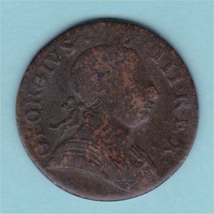 1772 (b) HalfPenny, rarer date, counterfeit, aFine