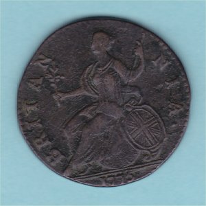1775 HalfPenny, Triumpho counterfeit, gVF Reverse