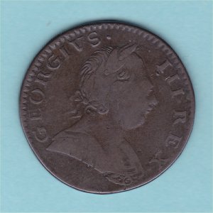 1775 (b) HalfPenny, generic counterfeit, VF