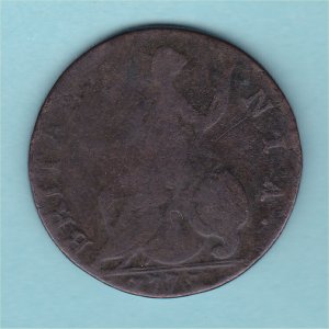 1775 (c) HalfPenny, counterfeit, Fair Reverse