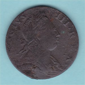 1775 (d) HalfPenny, counterfeit, Fair