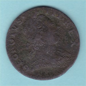 1775 (e) HalfPenny, counterfeit, fair