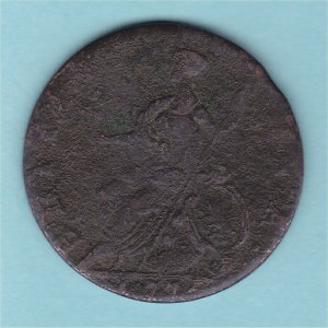 1775 (e) HalfPenny, counterfeit, fair Reverse