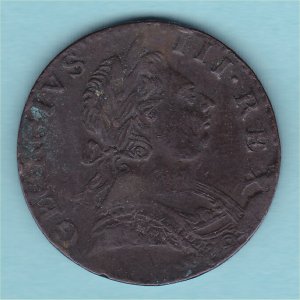1775 (x) HalfPenny, counterfeit, fair