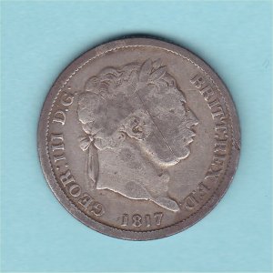 1817 Shilling, counterfeit, F