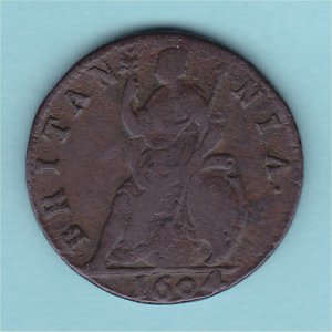 1694 Farthing, William and Mary,  Fine Reverse