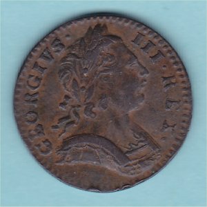 1774 (b) Farthing, George III, VF