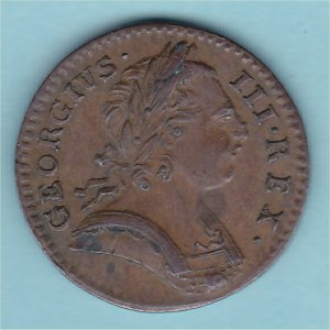 1774 Farthing, George III, gVF
