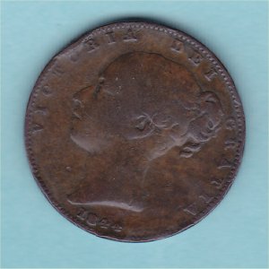 1844 (b) Farthing, Victoria, rare date, aFine