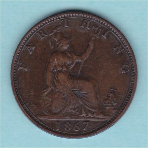 1867 Farthing, Victoria, gFine Reverse