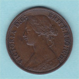 1873 Farthing, Victoria, Fine