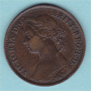 1893 Farthing, Victoria, Wide Date, VF