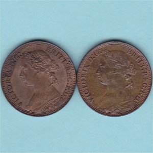 1879 Farthing, small 9 in date, Victoria, lustrous EF Reverse
