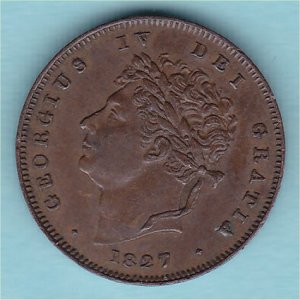 1827 Third Farthing, George IV, EF