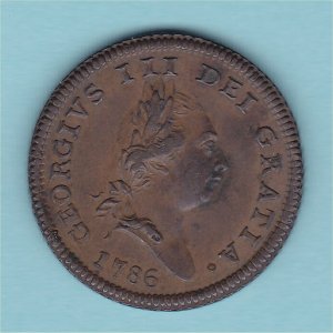 1786 Isle of Man Half Penny, EF