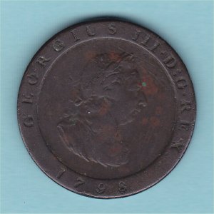 1798 Isle of Man Half Penny, gF