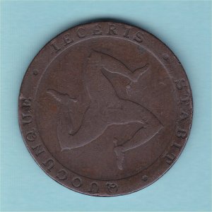 1831 Isle of Man Half Penny Token, Fine