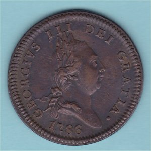 1786 Isle of Man Penny, gF
