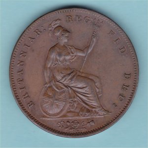 1859 Penny OT, Victoria, aUnc Reverse