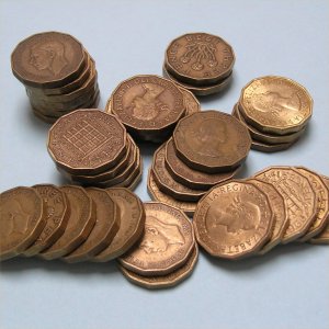 Huge Threepence Group, 38 coins around F.