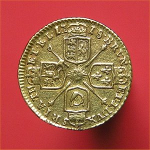 1718 Quarter Guinea, George I, VF+ Reverse