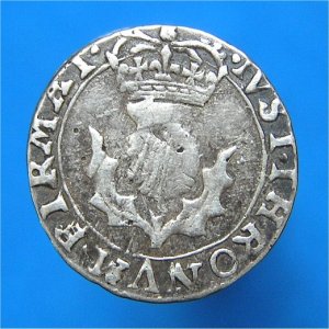 Scottish Twenty Pence, Falconers, Charles I, bold Fine Reverse