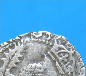 1603 Scottish Eighth Thistle Merk, RARE date, James VI, VF Detail