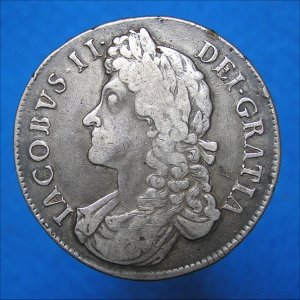 1688 Crown, James II, VF