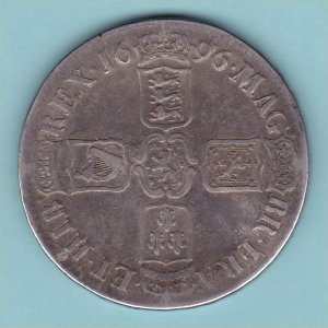 1696 (c) Crown, William III GEI, VF Reverse