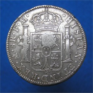 1795 Crown, George III Oval Countermark Dollar, gVF+ Reverse