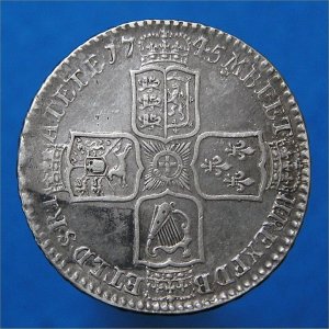 1745 HalfCrown, Lima, George II gVF Reverse