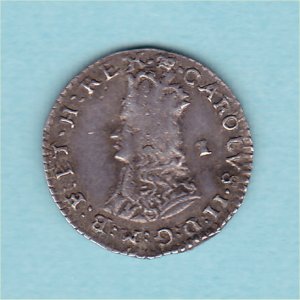 Undated Maundy Penny, Charles II, R4 RARE, aVF
