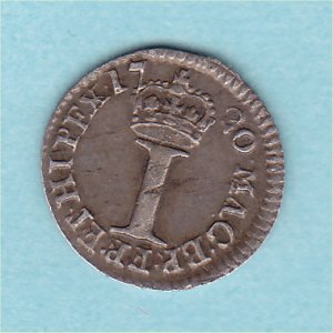 1720 Maundy Penny, George I, gVF+ Reverse