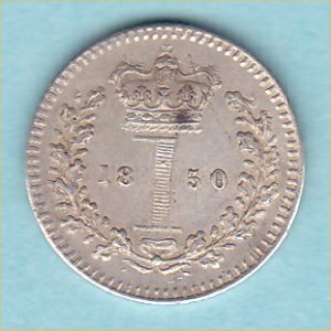 1850 Maundy Penny, Victoria, EF Reverse