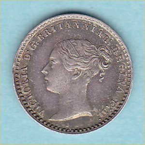 1866 Maundy Penny, Victoria, EF