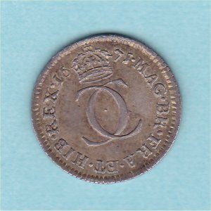 1671 Maundy Twopence, Charles II, EF+ Reverse