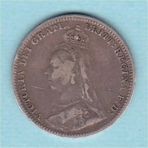 1892 Currency Threepence, Victoria, �1
