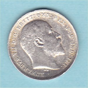 1902 Currency Threepence, Edward VII, aEF