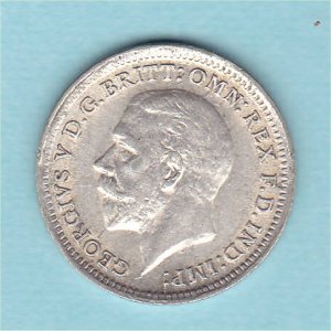 1926 Currency Threepence, George V, aVF
