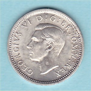 1938 Currency Threepence, George VI, aUnc