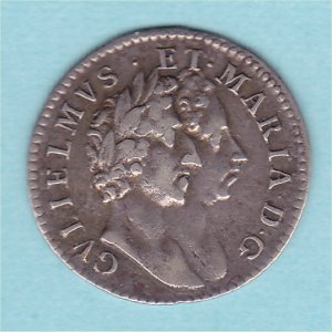 1689 Maundy Fourpence, William and Mary, gVF