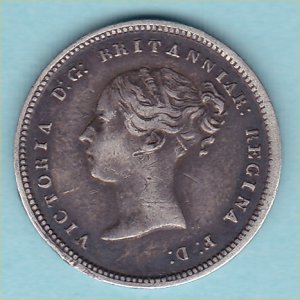 1850 Maundy Fourpence, Victoria, VF