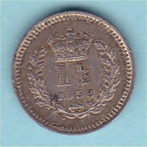 1838 ThreeHalfpence, Victoria, gFine Reverse