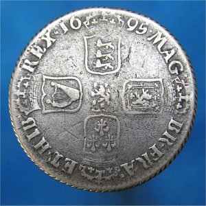 1695 Shilling, William III Fine+ Reverse