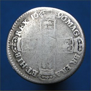 1696 (d) Shilling, William III inverted A aF Reverse