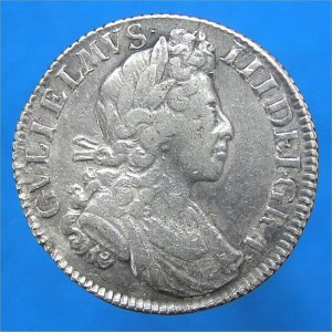 1701 Shilling, William III (b),  Rare, Fine