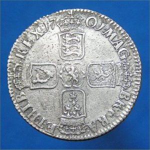 1701 Shilling, William III (b),  Rare, Fine Reverse