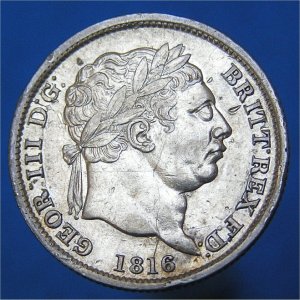 1816 Shilling, George III, VF+