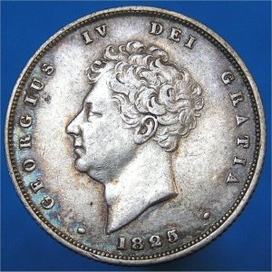 1825 Shilling, George IV, gVF